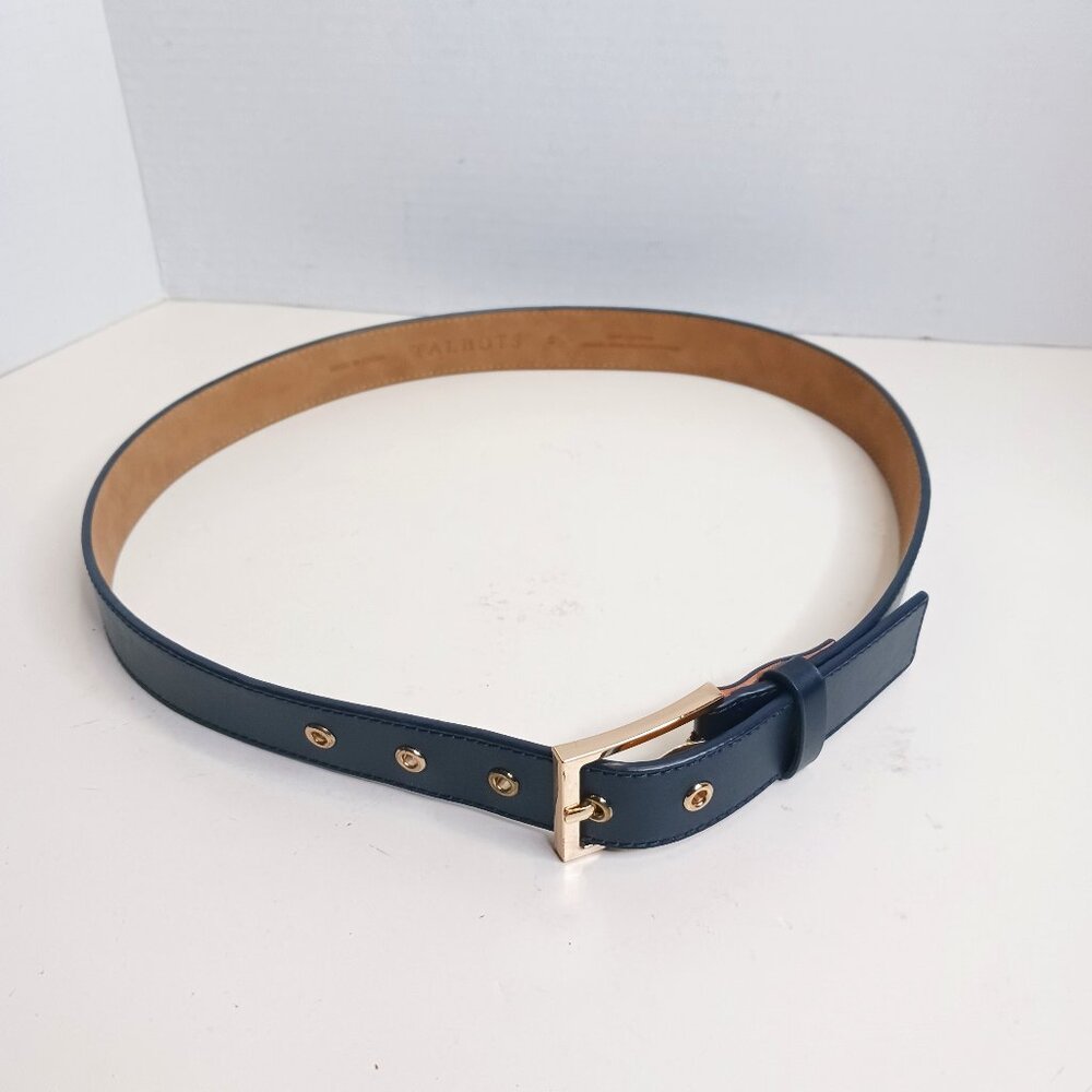 Talbot Women's Belt Size S Blue Leather Gold Metal